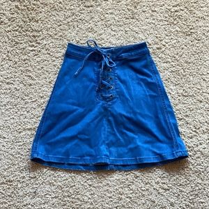 Guess Denim Flared Skirt with Cross Tie Detail US 23